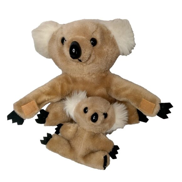 Koala Bear Mom And Baby Stuffed Animal Pair Australia Vintage Plush Toy Korea - Picture 2 of 16